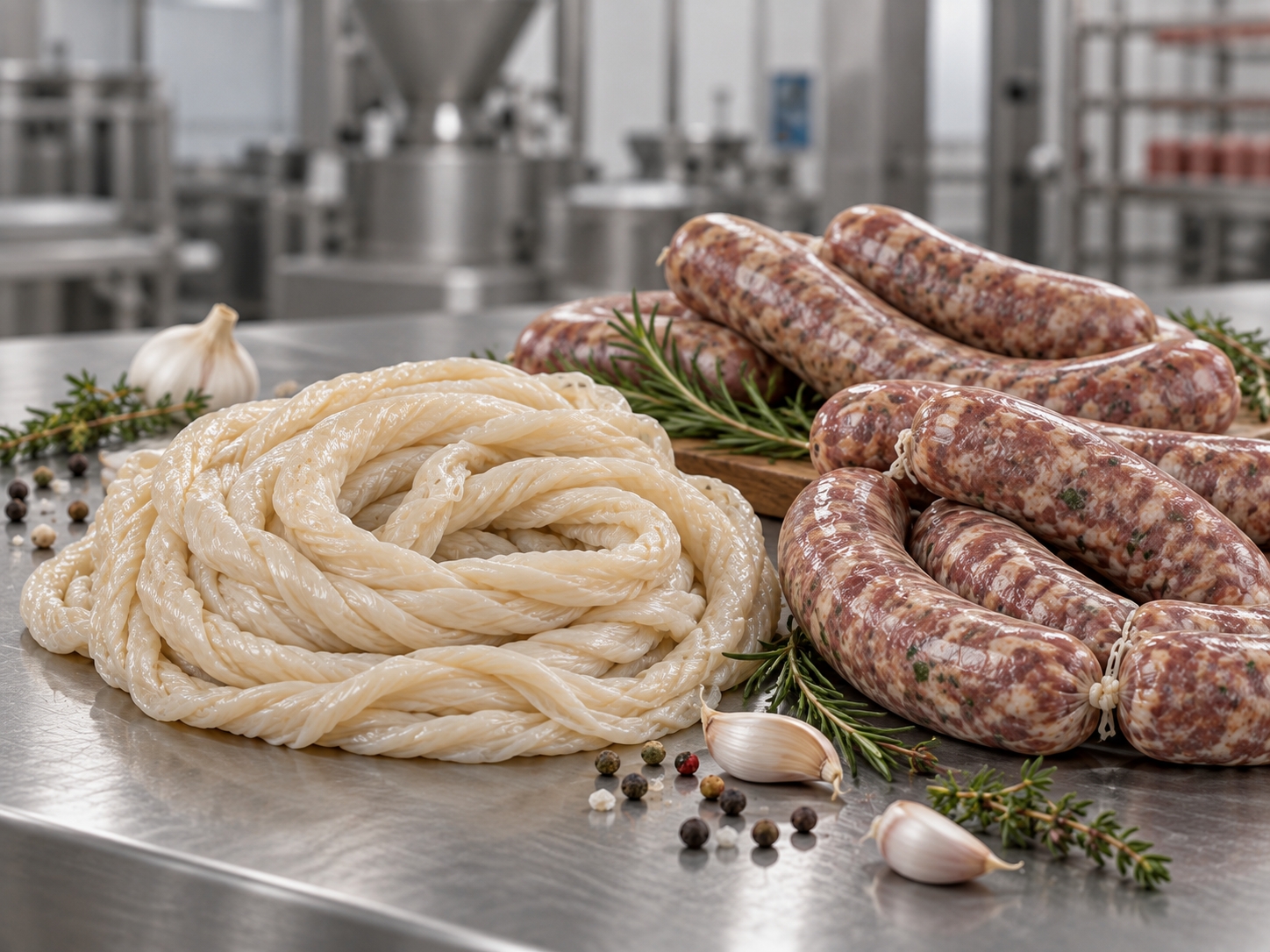 Bundle of natural sausage casings