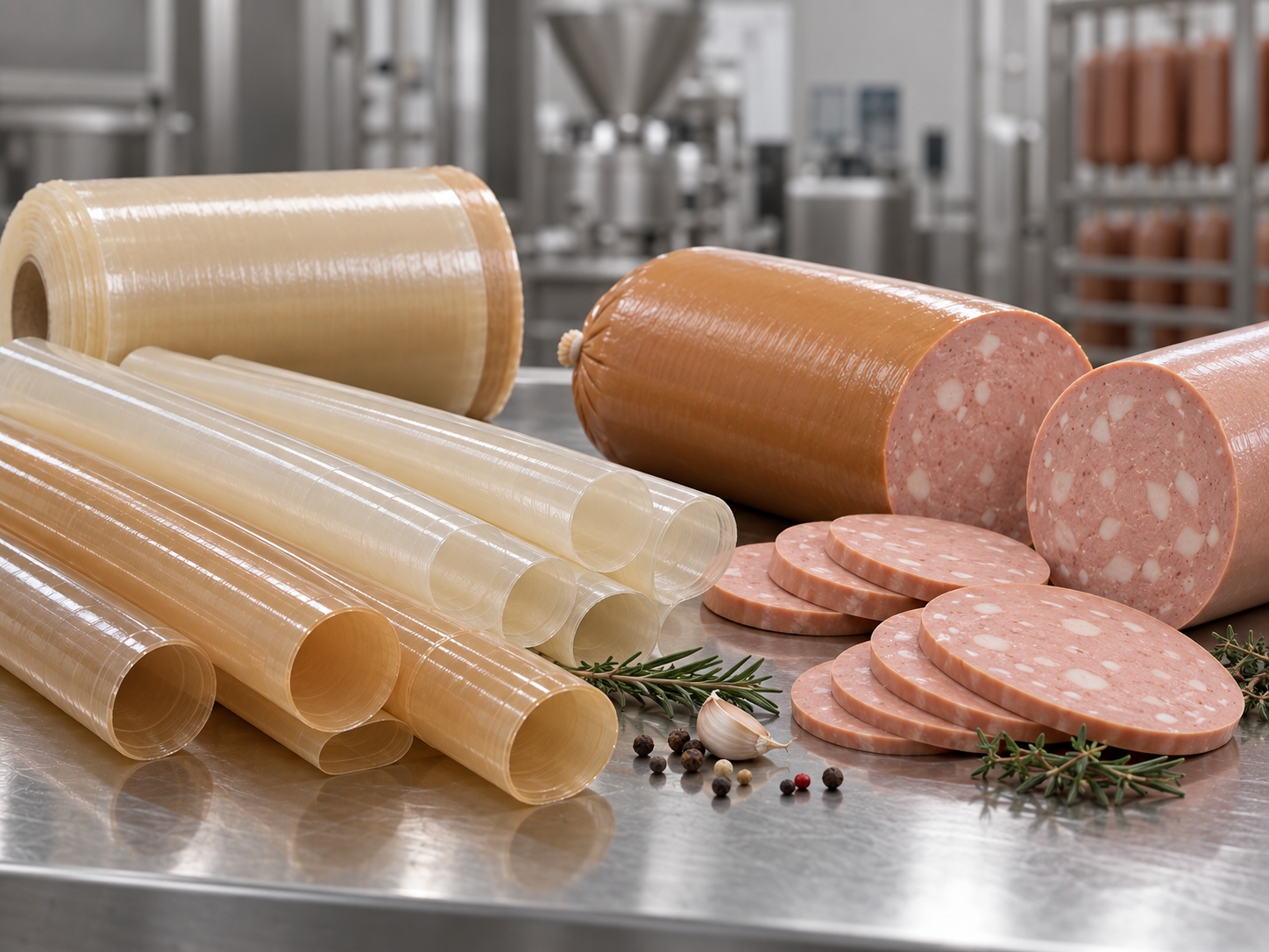 Rolls of non-edible collagen sausage casings